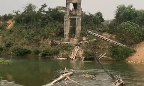 Hé lộ nguyên nhân cầu treo gần 25 tỷ đồng bất ngờ đổ sập
