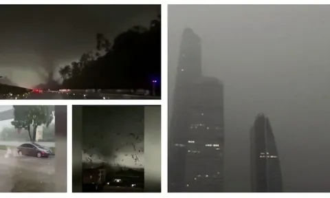 Video cận cảnh lốc xoáy khiến 5 người ở Quảng Châu, Trung Quốc thiệt mạng