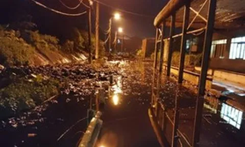 Hà Nội: Bùn thải tràn ra từ bãi rác Nam Sơn sau trận mưa lớn