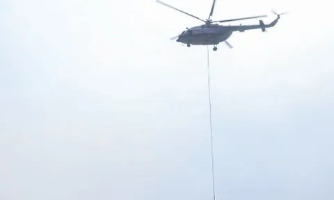 Lào huy động máy bay trực thăng để dập tắt cháy rừng