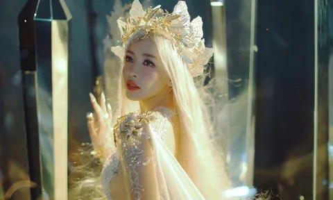 Chi Pu khoe vẻ đẹp siêu thực, quyến rũ trong đầm cưới xuyên thấu