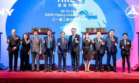 SANY Heavy Industry niêm yết trên Sở giao dịch chứng khoán Hồng Kông, đánh dấu cột mốc mới trong hành trình mở rộng toàn cầu với mô hình niêm yết kép "A+H"