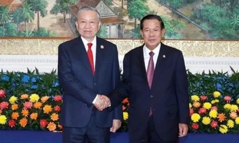 Tổng Bí thư Tô Lâm hội kiến Samdech Techo Hun Sen
