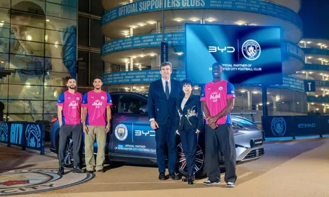 NÓNG: Manchester City chọn BYD làm đối tác di chuyển chính thức