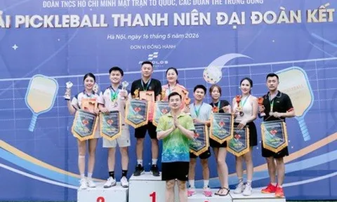 Đoàn Thanh niên Hội Luật gia Việt Nam dẫn đầu thành tích tại Giải Pickleball Thanh niên “Đại đoàn kết”