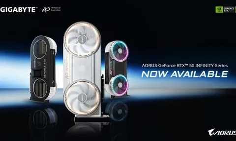GIGABYTE công bố mở bán dòng card đồ họa AORUS GeForce RTX™ 50 INFINITY Series